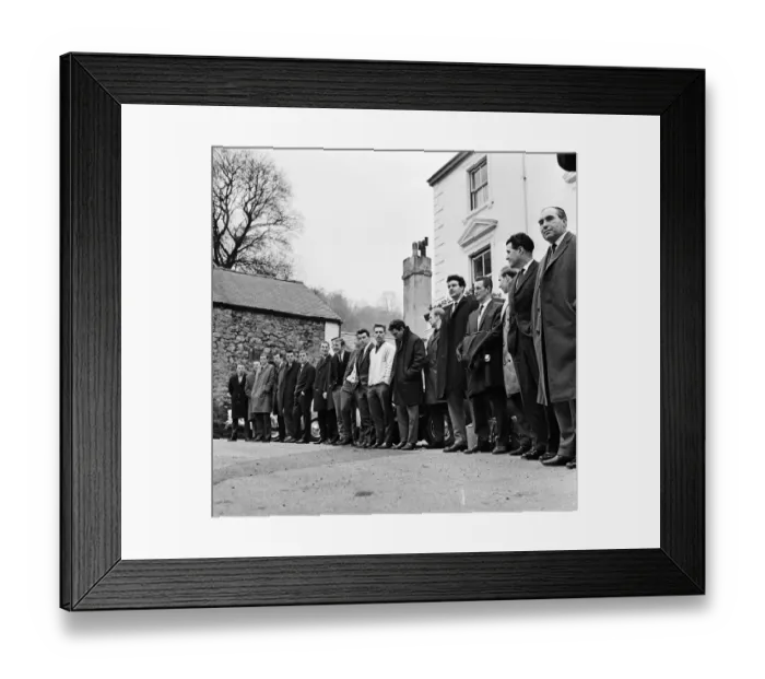 Framed Print : England football team at a get together at Lea Green, Derbyshire