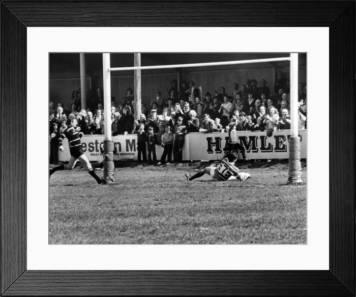 Framed Print : Bridgend 18-12 Pontypridd, Welsh Rugby Union Challenge Cup Final, Cardiff Arms Park Framed Print : Bridgend 18-12 Pontypridd, Welsh Rugby Union Challenge Cup Final, Cardiff Arms Park