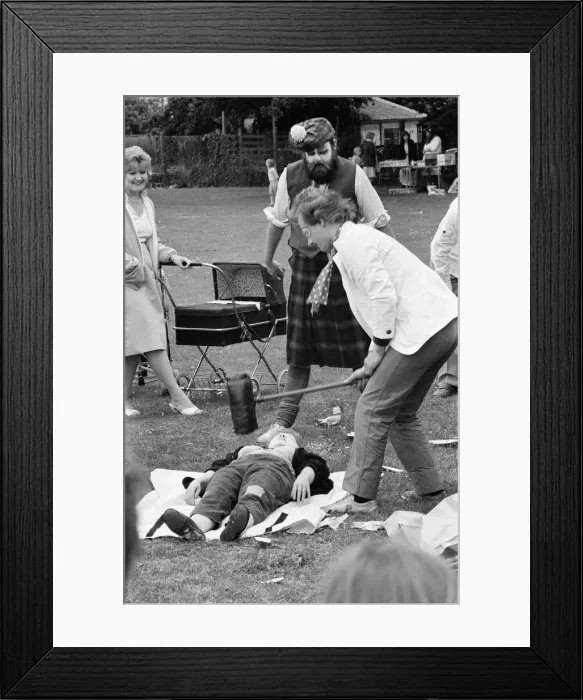 Framed Print : Fete Geoffrey Field Junior School, Exbourne Rd, Reading, West Berkshire, June 1985 Framed Print : Fete Geoffrey Field Junior School, Exbourne Rd, Reading, West Berkshire, June 1985