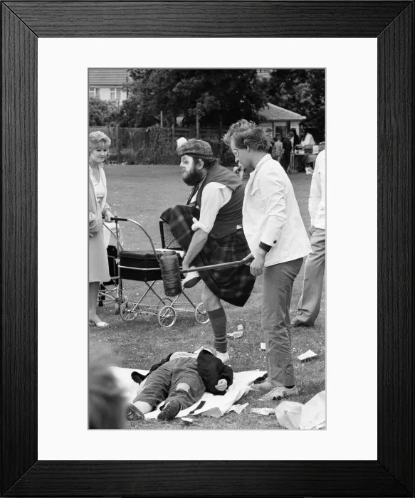 Framed Print : Fete Geoffrey Field Junior School, Exbourne Rd, Reading, West Berkshire, June 1985 Framed Print : Fete Geoffrey Field Junior School, Exbourne Rd, Reading, West Berkshire, June 1985