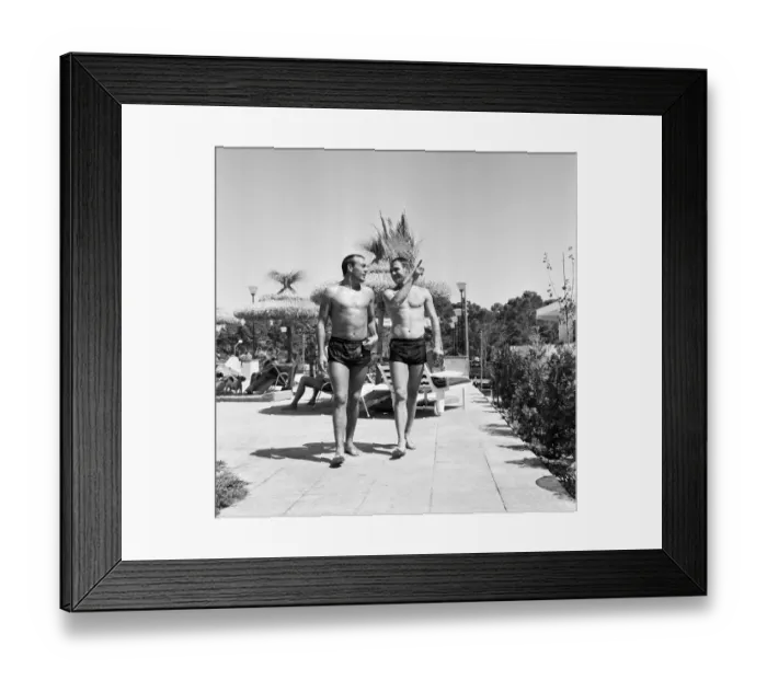 Framed Print : Footballer Ray Wilson takes a holiday in Majorca with his family after his transfer