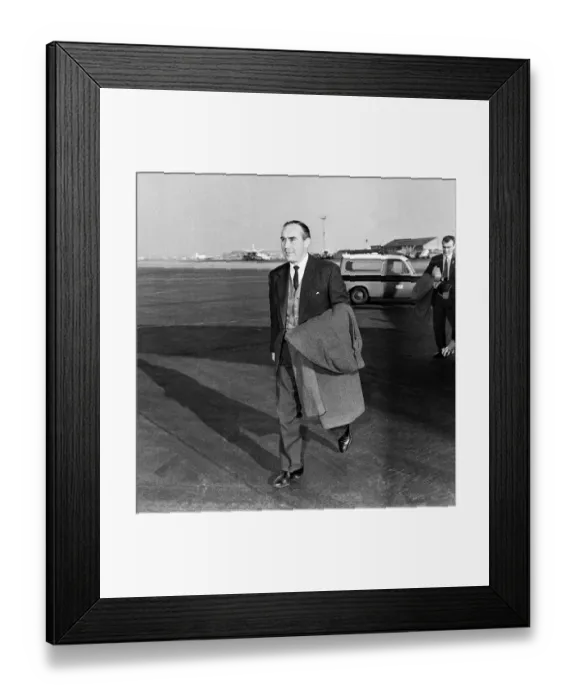 Framed Print : England football manager Alf Ramsey pictured on the team Framed Print : England football manager Alf Ramsey pictured on the team