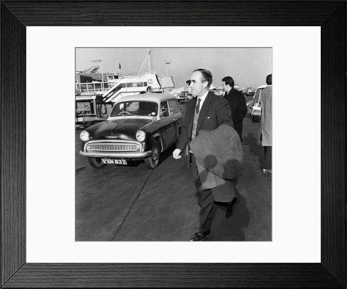 Framed Print : England football manager Alf Ramsey pictured on the team Framed Print : England football manager Alf Ramsey pictured on the team