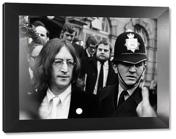 John Lennon at Marylebone Magistrates Court. He pleaded guilty to cannabis possession