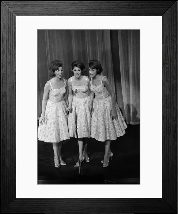 Framed Print : Rehearsals for the Royal Variety Performance. The McGuire Sisters. 6th November 1961 Framed Print : Rehearsals for the Royal Variety Performance. The McGuire Sisters. 6th November 1961