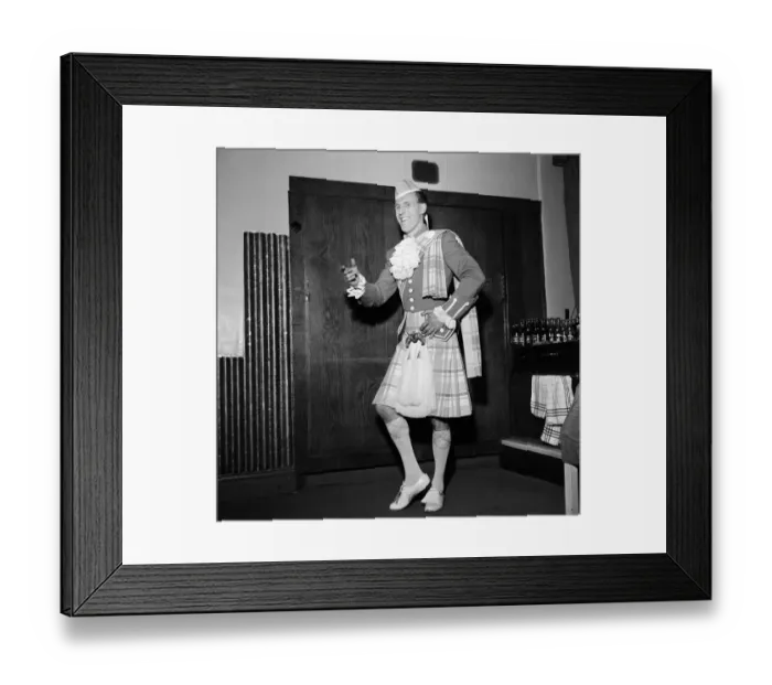Framed Print : Bruce Forsyth in Scottish costume which he appears in during a new Palladium show