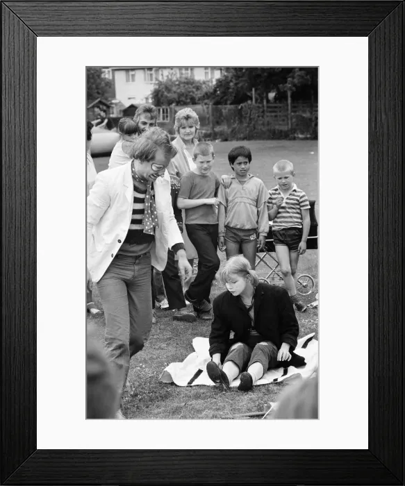 Framed Print : Fete Geoffrey Field Junior School, Exbourne Rd, Reading, West Berkshire, June 1985 Framed Print : Fete Geoffrey Field Junior School, Exbourne Rd, Reading, West Berkshire, June 1985