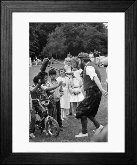 Framed Print : Fete Geoffrey Field Junior School, Exbourne Rd, Reading, West Berkshire, June 1985 Framed Print : Fete Geoffrey Field Junior School, Exbourne Rd, Reading, West Berkshire, June 1985