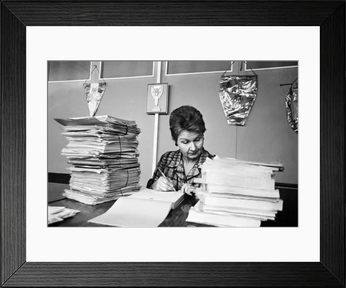Framed Print : World Cup headquarters at White City, London in preparation for the upcoming football