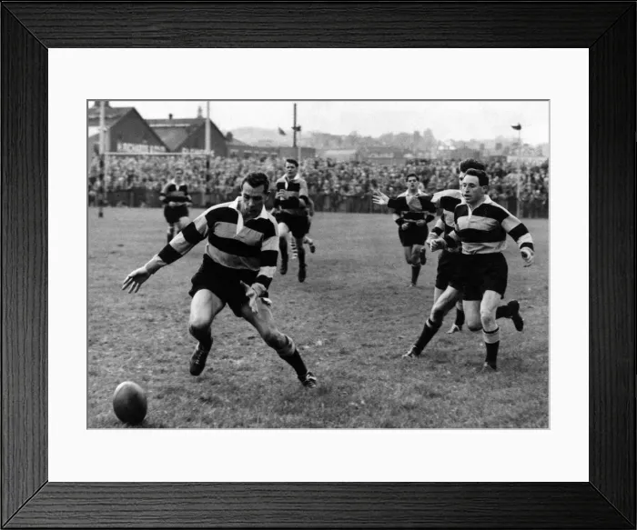 Framed Print : Howard Nicholls, Cardiff Rugby Union Player, match action, against Newport Framed Print : Howard Nicholls, Cardiff Rugby Union Player, match action, against Newport