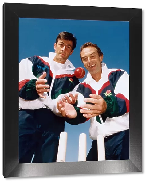 Mike Watkinson and David Lloyd (right) at the Lancashire cricket club