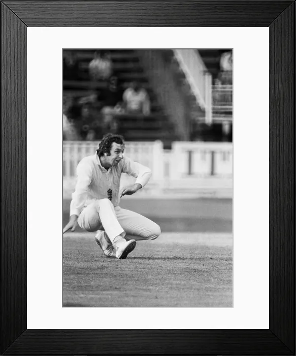 Framed Print : England v India 3rd Test 1st innings at Edgbaston. (Picture) David Lloyd fielding