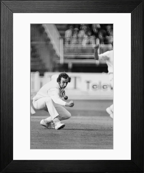 Framed Print : England v India 3rd Test 1st innings at Edgbaston. (Picture) David Lloyd fielding Framed Print : England v India 3rd Test 1st innings at Edgbaston. (Picture) David Lloyd fielding