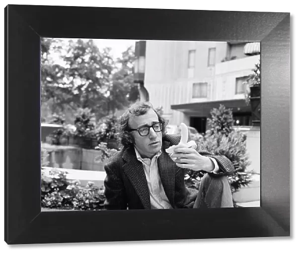Woody Allen, comedian, actor and writer, in London, to promote his new film, Bananas