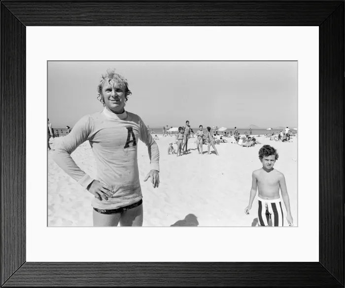 Framed Print : Bobby Moore, pictured on holiday, Copacabana Beach, Rio de Janeiro, Brazil Framed Print : Bobby Moore, pictured on holiday, Copacabana Beach, Rio de Janeiro, Brazil