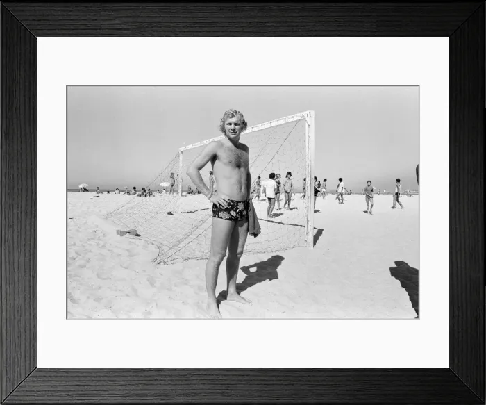 Framed Print : Bobby Moore, pictured on holiday, Copacabana Beach, Rio de Janeiro, Brazil Framed Print : Bobby Moore, pictured on holiday, Copacabana Beach, Rio de Janeiro, Brazil