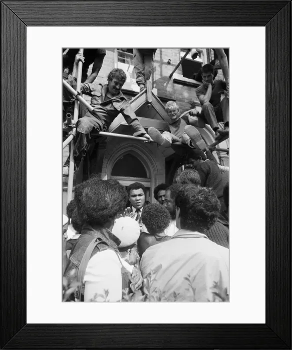 Framed Print : Admires climb scaffolding and occupy every other possible viewpoint to get a glimpse of