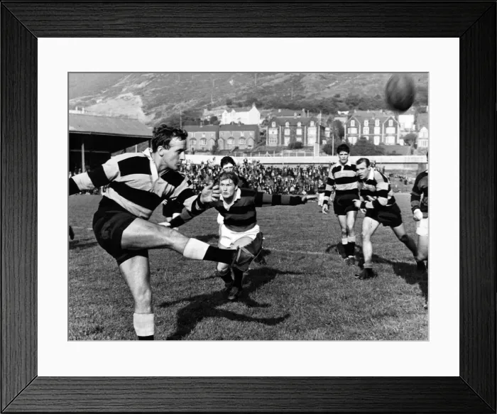 Framed Print : Billy Hullin, Cardiff Rugby Union Player, clears before John Davies of Aberavon can close Framed Print : Billy Hullin, Cardiff Rugby Union Player, clears before John Davies of Aberavon can close
