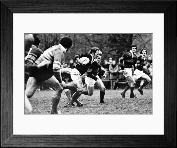 Framed Print : Clive Shell, Aberavon Rugby Union Player, breaks through, match action, WRU Cup Framed Print : Clive Shell, Aberavon Rugby Union Player, breaks through, match action, WRU Cup