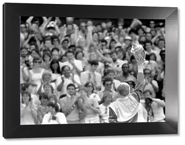 Wimbledon Tennis 1985: Mens Final: Boris Becker wins Wimbledon. 7th July 1985