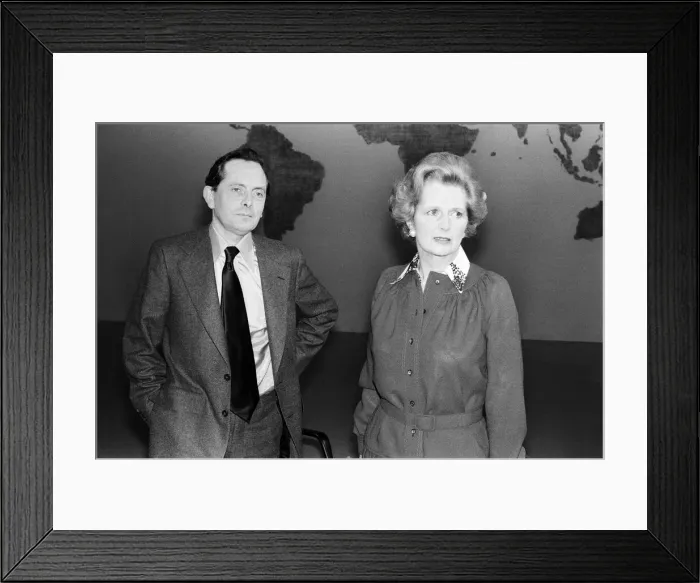Framed Print : Margaret Thatcher, Leader of the Conservative Party, who is being interviewed by Brian