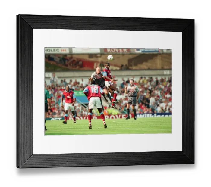 Framed Print : Aston Villa 3 -1 Manchester United Premiership match held at Villa Park. 19th August 1995