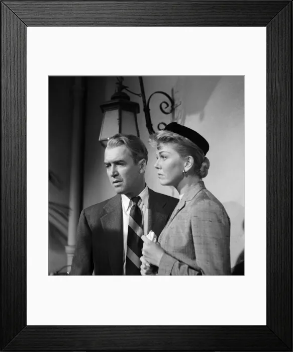 Framed Print : James Stewart and Doris Day on the set of the film The Man Who Knew Too Much Framed Print : James Stewart and Doris Day on the set of the film The Man Who Knew Too Much