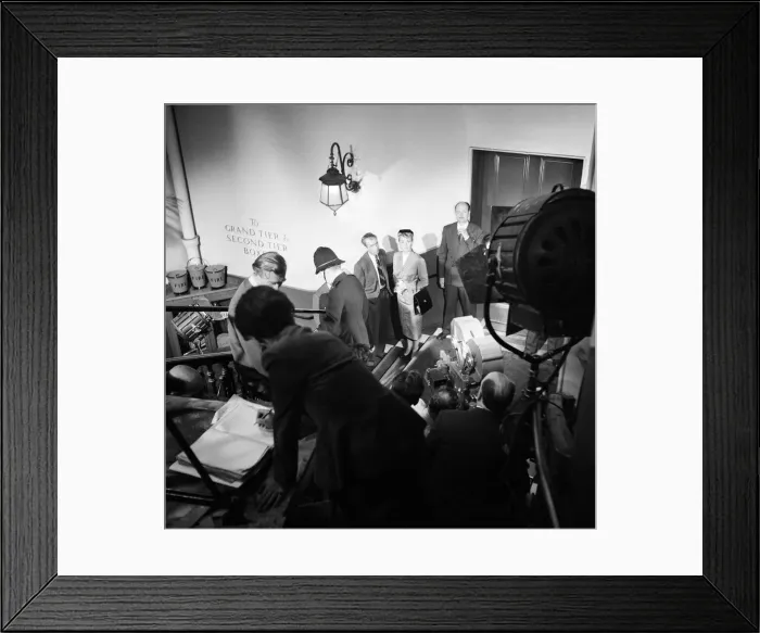 Framed Print : James Stewart and Doris Day on the set of the film The Man Who Knew Too Much Framed Print : James Stewart and Doris Day on the set of the film The Man Who Knew Too Much