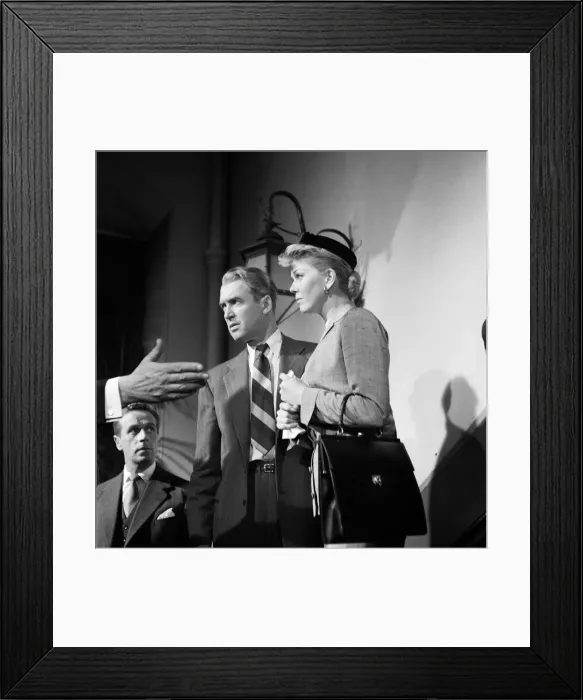 Framed Print : James Stewart and Doris Day on the set of the film The Man Who Knew Too Much Framed Print : James Stewart and Doris Day on the set of the film The Man Who Knew Too Much