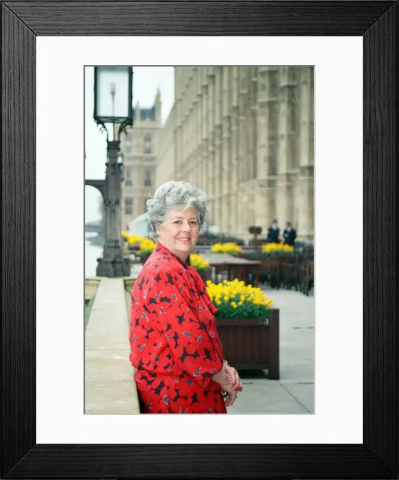 Framed Print : Speaker of the House of Commons Betty Boothroyd at Embankment, London. 27th April 1992
