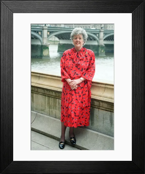 Framed Print : Speaker of the House of Commons Betty Boothroyd at Embankment, London. 27th April 1992 Framed Print : Speaker of the House of Commons Betty Boothroyd at Embankment, London. 27th April 1992