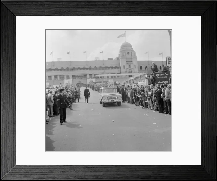 Framed Print : 1970 London to Mexico World Cup Rally. The motor rally started at Wembley Stadium in Framed Print : 1970 London to Mexico World Cup Rally. The motor rally started at Wembley Stadium in