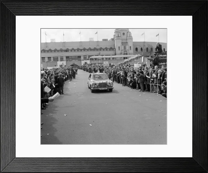 Framed Print : 1970 London to Mexico World Cup Rally. The motor rally started at Wembley Stadium in Framed Print : 1970 London to Mexico World Cup Rally. The motor rally started at Wembley Stadium in