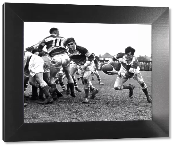Colin Evans Pontypool Rugby Union Player, match action, Circa 1959