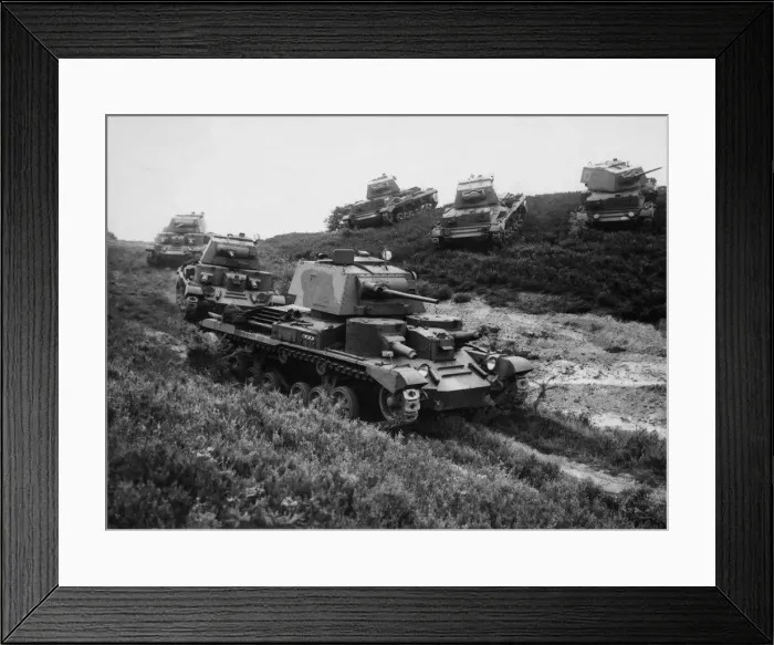Framed Print : Cruiser Mk 1 tanks of the Royal Tank Regiment seen here on anti invasion exercise in