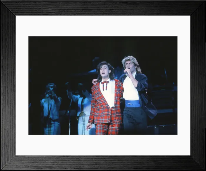 Framed Print : British pop group Wham pictured on their 10-day visit to China, April 1985 Framed Print : British pop group Wham pictured on their 10-day visit to China, April 1985
