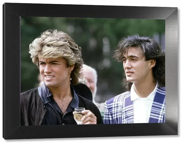 British pop group Wham pictured on their 10-day visit to China, April 1985