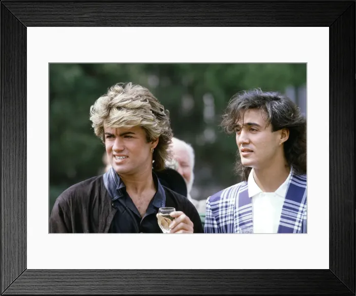 Framed Print : British pop group Wham pictured on their 10-day visit to China, April 1985 Framed Print : British pop group Wham pictured on their 10-day visit to China, April 1985