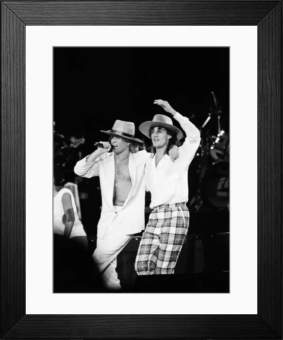 Framed Print : British pop group Wham pictured on their 10-day visit to China, April 1985 Framed Print : British pop group Wham pictured on their 10-day visit to China, April 1985