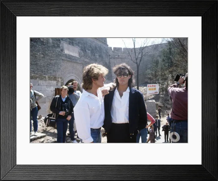 Framed Print : British pop group Wham pictured on their 10-day visit to China, April 1985 Framed Print : British pop group Wham pictured on their 10-day visit to China, April 1985