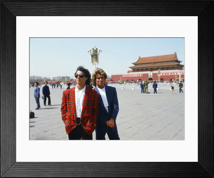 Framed Print : British pop group Wham pictured on their 10-day visit to China, April 1985