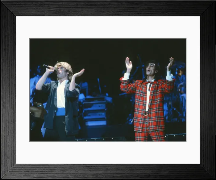 Framed Print : British pop group Wham pictured on their 10-day visit to China, April 1985 Framed Print : British pop group Wham pictured on their 10-day visit to China, April 1985