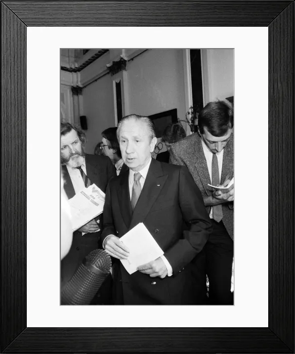 Framed Print : Juan Antonio Samaranch, President of the International Olympic Committee on a visit to