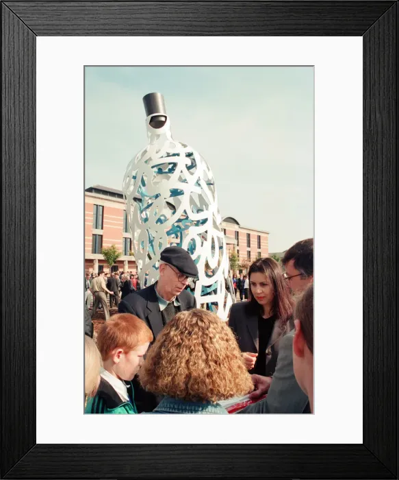 Framed Print : The launch of the sculpture Bottle of Notes, a piece of public art by Claes Framed Print : The launch of the sculpture Bottle of Notes, a piece of public art by Claes