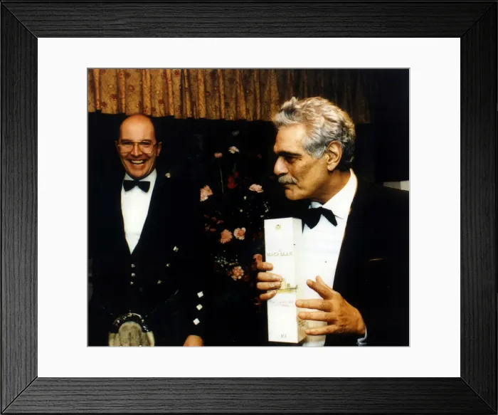 Framed Print : Omar Sharif visits The Macallan Malt Whisky Distillery PLant Framed Print : Omar Sharif visits The Macallan Malt Whisky Distillery PLant