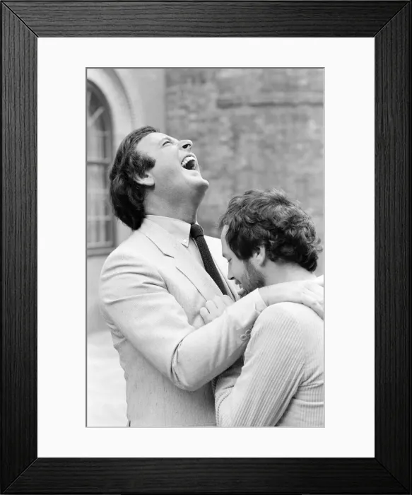 Framed Print : BBC Autumn Schedule Photo-call, 13th July 1981. Terry Wogan and Kenny Everett Framed Print : BBC Autumn Schedule Photo-call, 13th July 1981. Terry Wogan and Kenny Everett