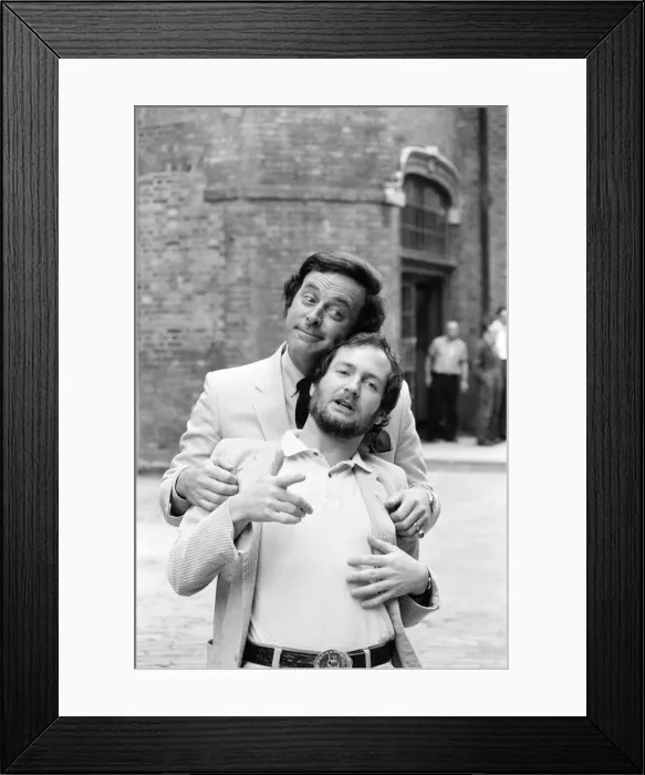 Framed Print : BBC Autumn Schedule Photo-call, 13th July 1981. Terry Wogan and Kenny Everett