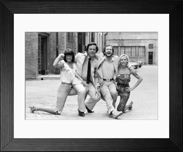 Framed Print : BBC Autumn Schedule Photo-call, 13th July 1981. Terry Wogan, Isla St Clair Framed Print : BBC Autumn Schedule Photo-call, 13th July 1981. Terry Wogan, Isla St Clair