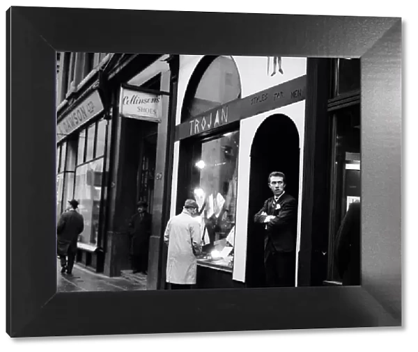 Trojan mens clothing shop, Liverpool, Merseyside. Circa 1967