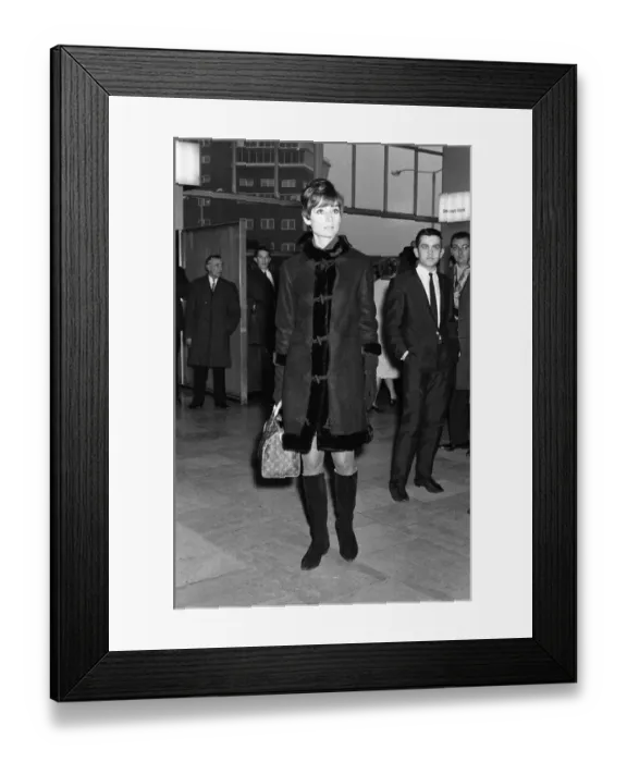 Framed Print : Film star Audrey Hepburn pictured at Heathrow Airport before leaving for her home in Framed Print : Film star Audrey Hepburn pictured at Heathrow Airport before leaving for her home in